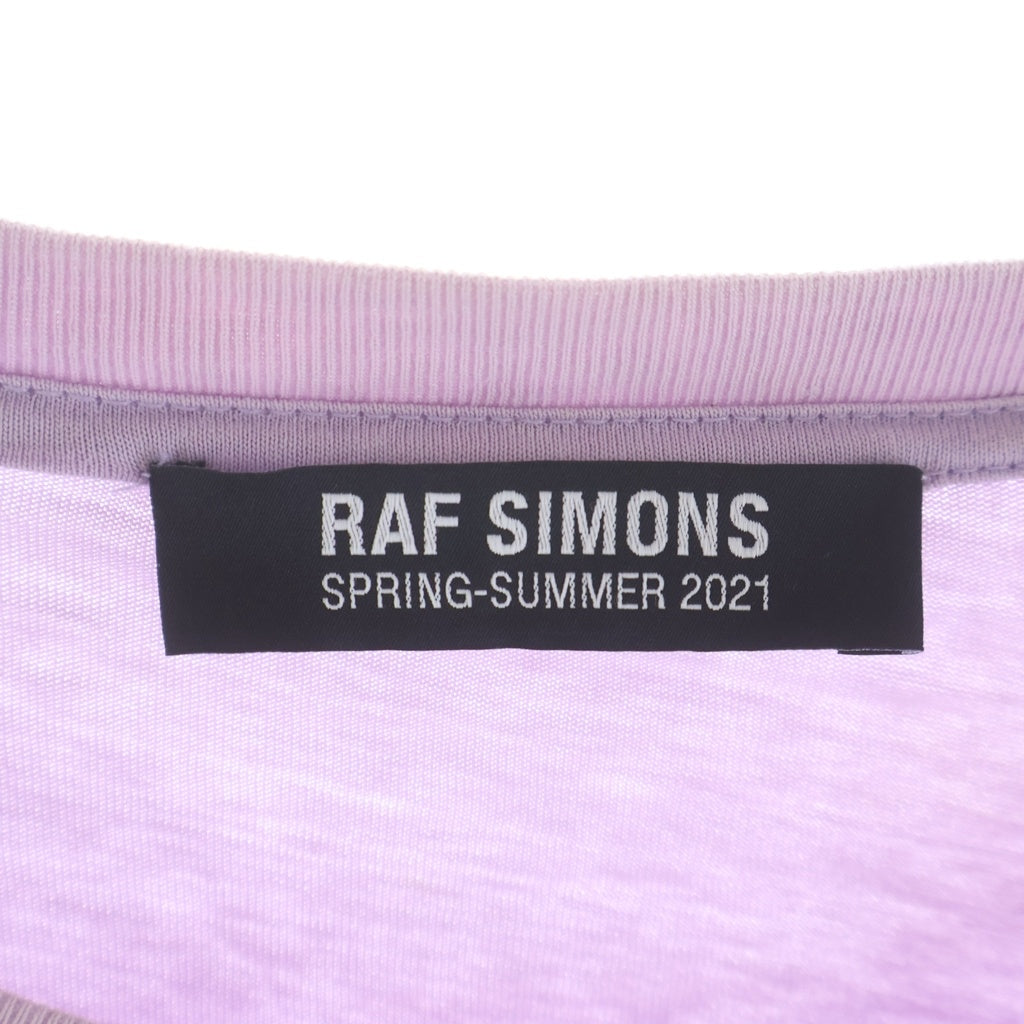 RAF SIMONS(ラフシモンズ) Question Everything T-shirt フロントグラフィック缶バッチ付き 半袖Tシャツ カットソー パープル 918214