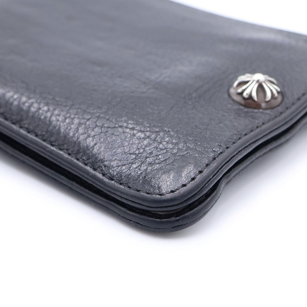 CHROME HEARTS(クロムハーツ) 1SNAP 1スナップ クロス ボールボタン レザーウォレット 財布 ブラック BCA361