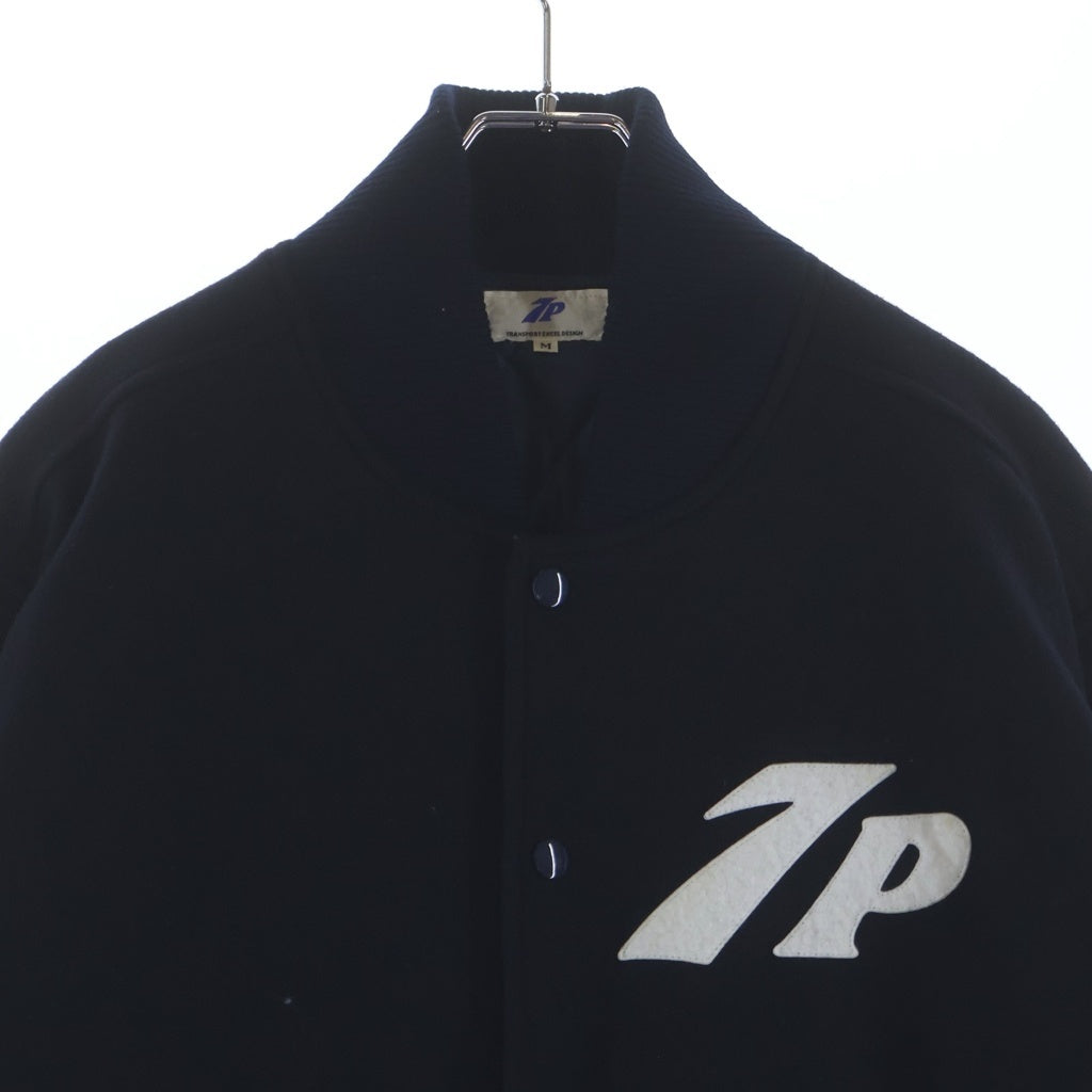 NO BRAND(ノーブランド) 90S TRANSPORT VARSITY JACKET ボタンアップ ヴァーシティー ジャケット ネイビー