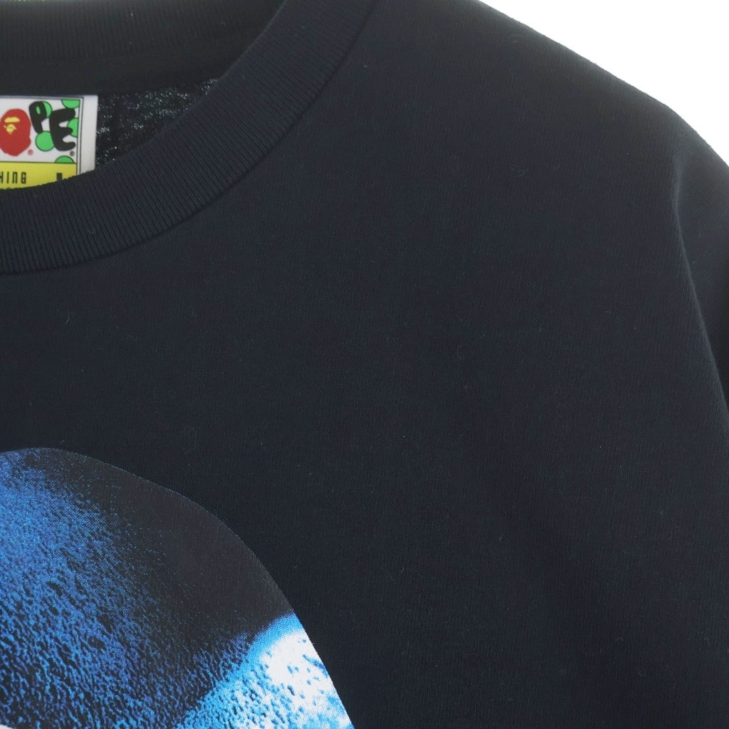 A BATHING APE(アベイシングエイプ) ×PREDATOR プレデター フロントプリント クルーネック半袖カットソーTシャツ ブラック