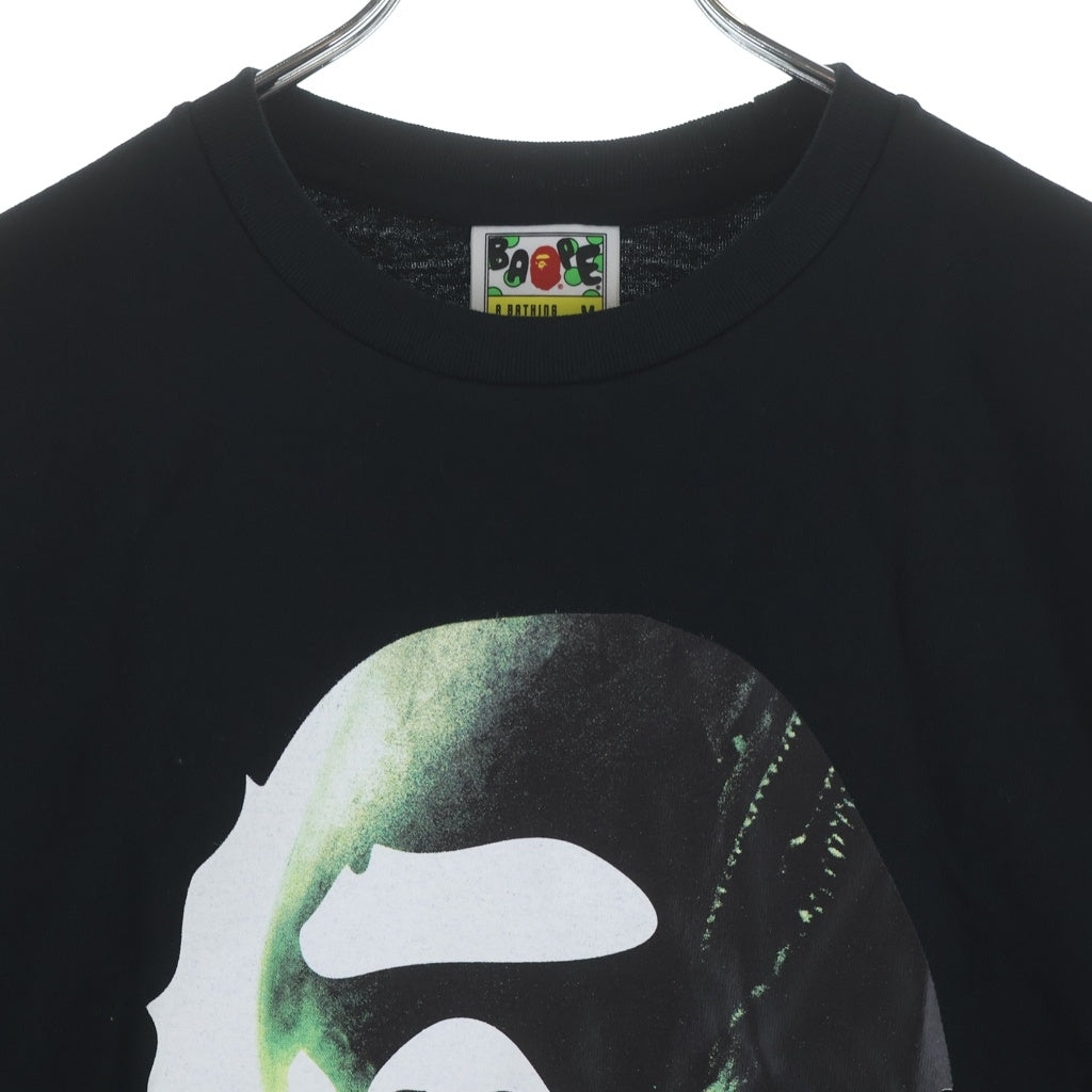 A BATHING APE(アベイシングエイプ) ×AILEN CONVENANT APE HEAD TEE エイリアンコンヴェナント エイプヘッド クルーネック半袖カットソーTシャツ ブラック