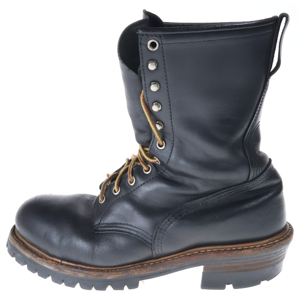 RED WING(レッド ウイング) 2218 刺繍羽タグ ロガーブーツ ブラック US9.5/27.5cm