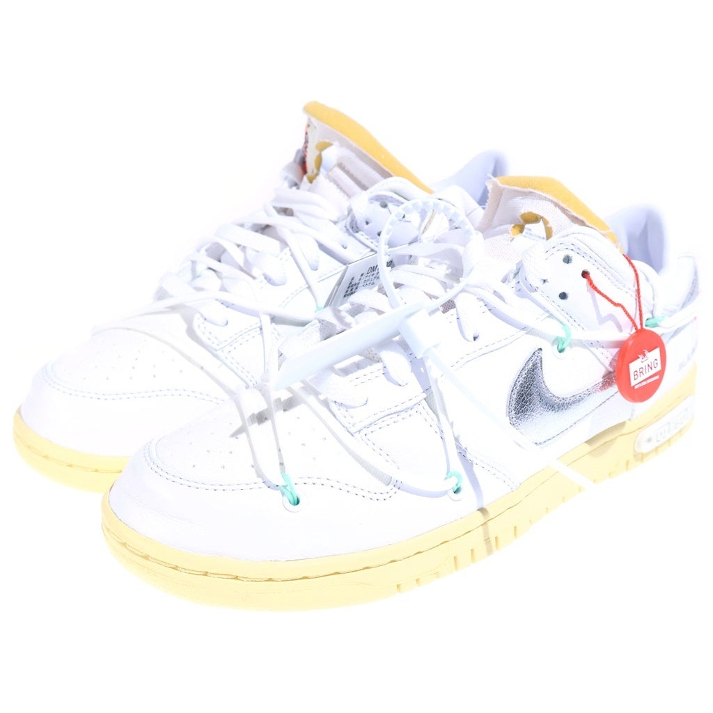 NIKE(ナイキ) ×OFF WHITE DUNK LOW 1OF50 LOT1 オフホワイト ロットワン レザーローカットスニーカー ホワイト US9.5/27.5cm DM1602-127
