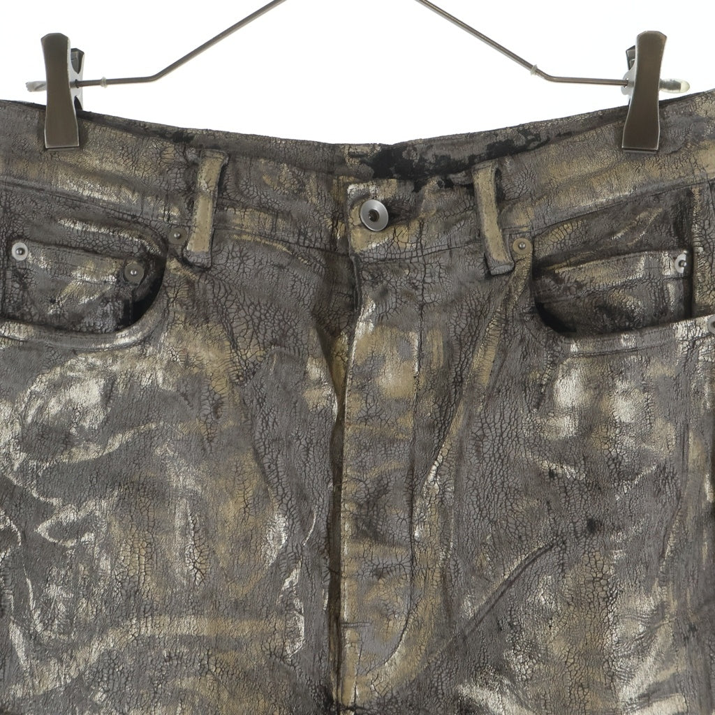 Rick Owens(リックオウエンス) 25SS Hollywood Bolan Banana ボランバナナ コーティングデニムパンツ ゴールド RR01E5343-SGMC