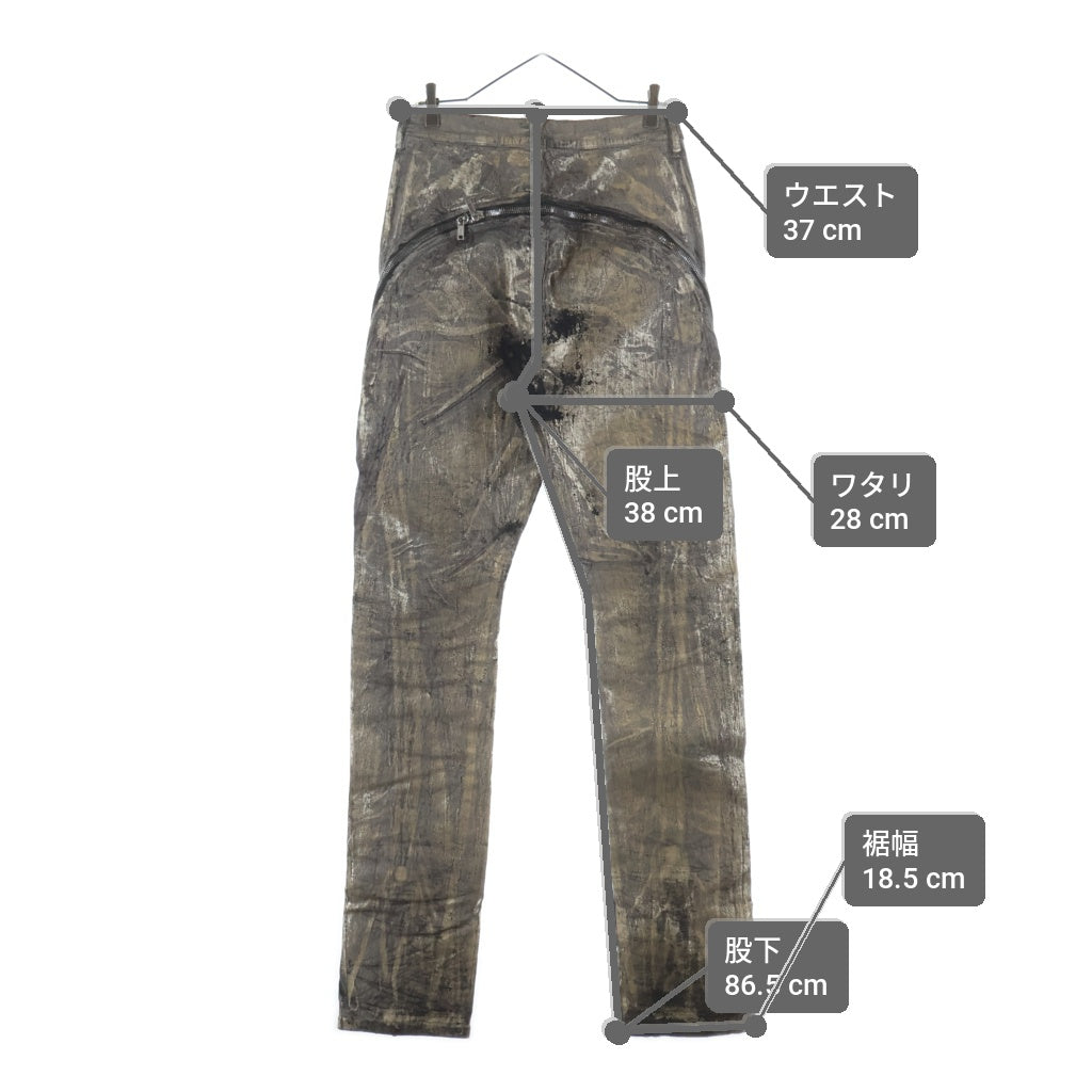 Rick Owens(リックオウエンス) 25SS Hollywood Bolan Banana ボランバナナ コーティングデニムパンツ ゴールド RR01E5343-SGMC