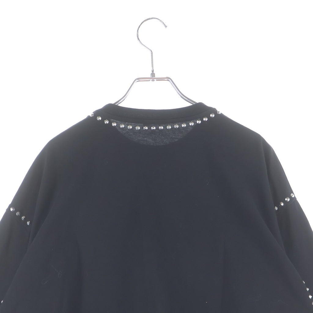 miumiu(ミュウミュウ) スタッズ装飾 クロップドTシャツ カットソー ブラック MJN332 1ZVD レディース