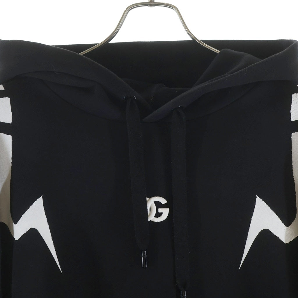 DOLCE & GABBANA(ドルチェアンドガッバーナ) ×呪術廻戦 フロントロゴモチーフ プルオーバースウェットパーカー ブラック I9AGIZ/HU7H9