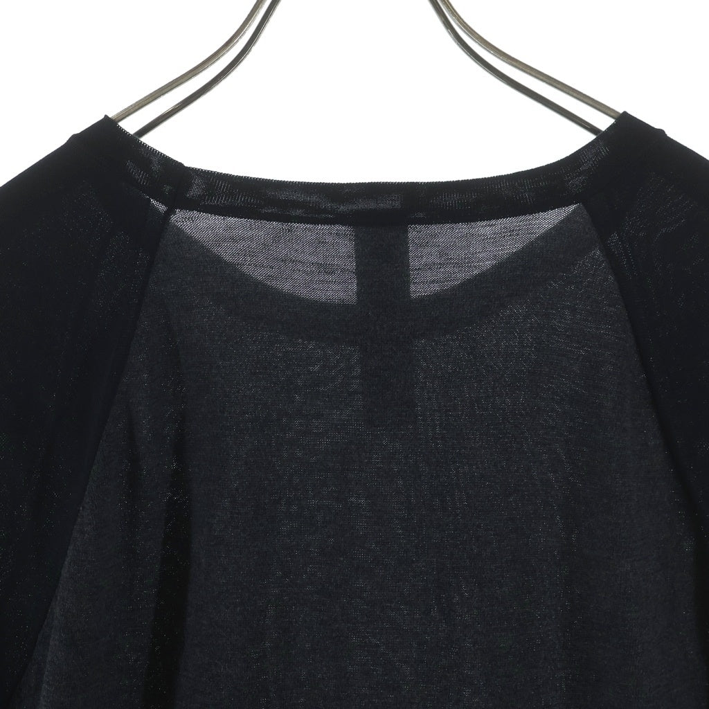 CHROME HEARTS(クロムハーツ) CHロゴ刺繍 袖セメタリークロスパッチ ラグラン 長袖Tシャツ カットソー ブラック/グレー