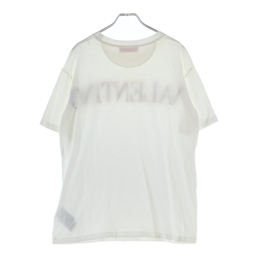 VALENTINO(ヴァレンティノ) スパンコールロゴ デザイン Tシャツ/カットソー ホワイト