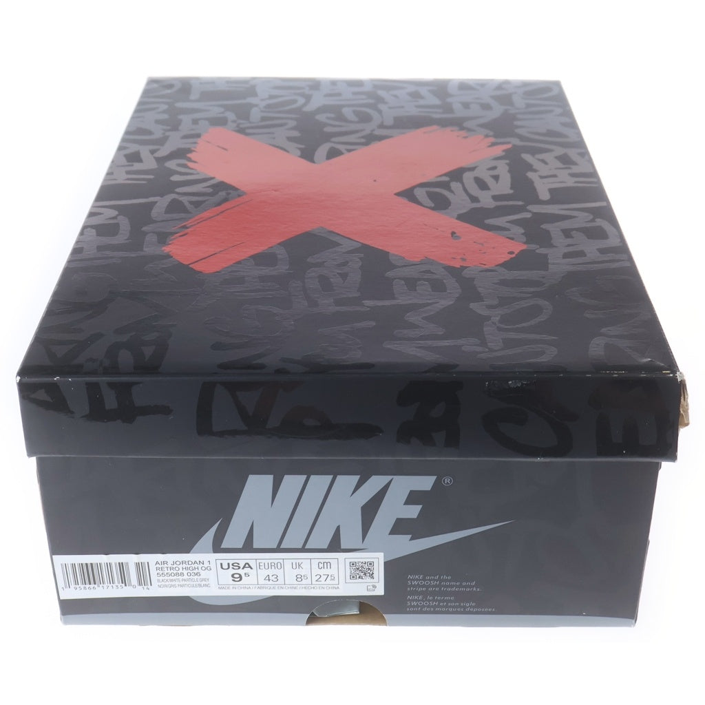 NIKE(ナイキ) AIR JORDAN 1 RETRO HIGH OG REBELLIONAIRE エアジョーダン1 レベリオネア ハイカットスニーカー ブラック/グレー US9.5/27.5cm 555088-036