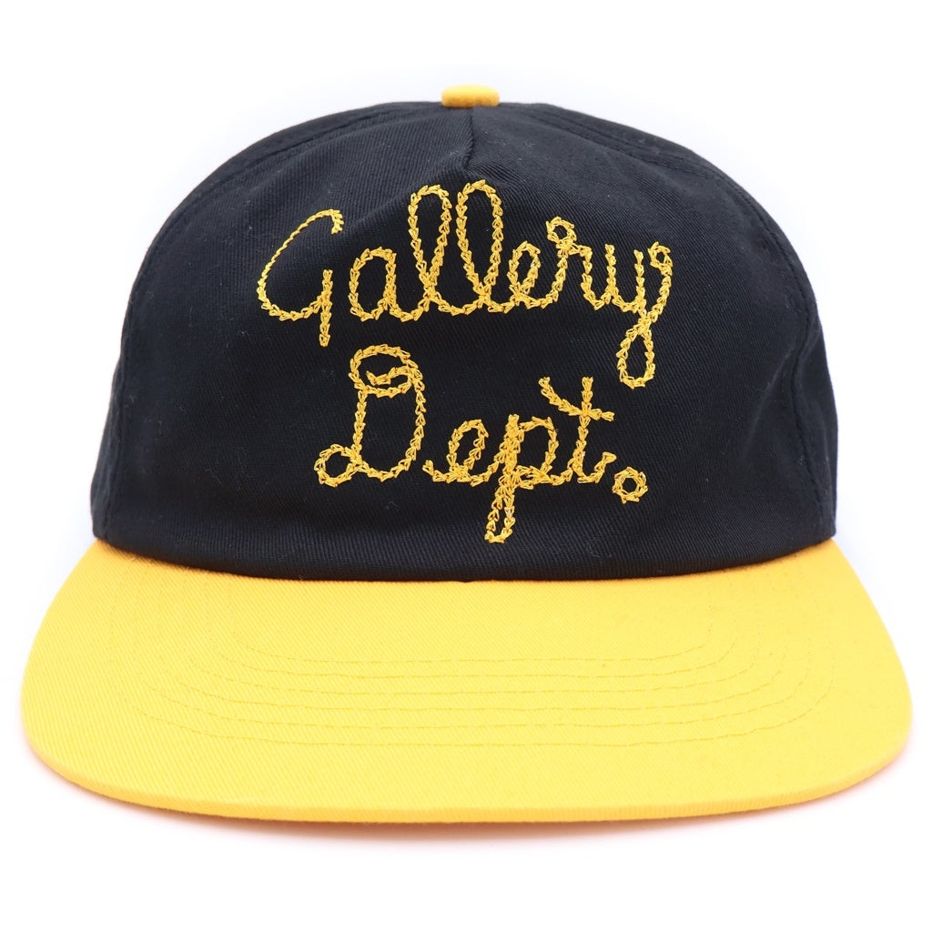 GALLERY DEPT.(ギャラリーデプト) 24AW Collector Cap 刺繍デザイン コレクターキャップ 帽子 ブラック/イエロー