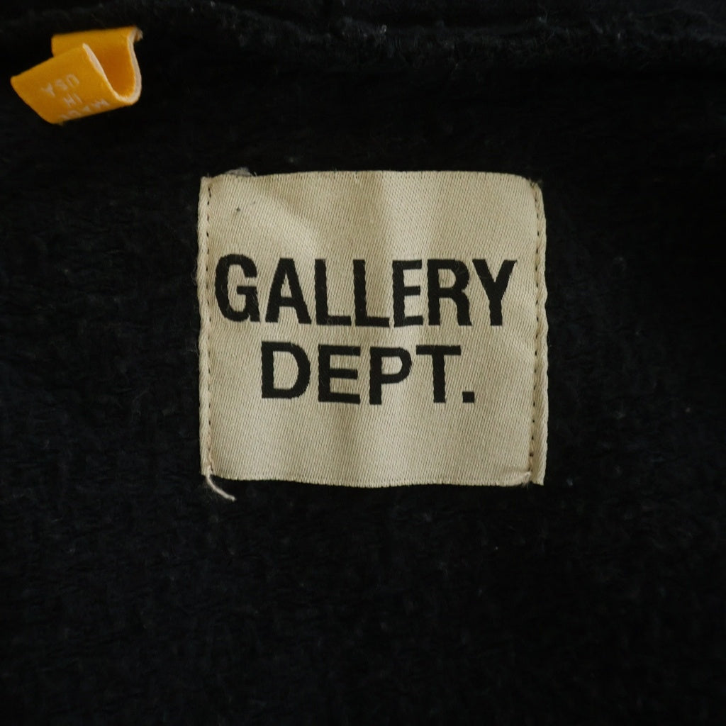 GALLERY DEPT.(ギャラリーデプト) SUN FADED ENGLISH LOGO ZIP UP HOODIE ユーズド加工 ジップアップフーディ パーカー ブラック