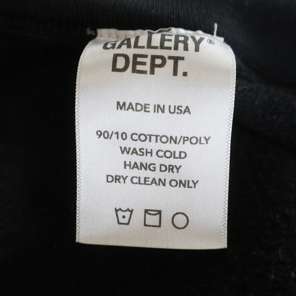 GALLERY DEPT.(ギャラリーデプト) SUN FADED ENGLISH LOGO ZIP UP HOODIE ユーズド加工 ジップアップフーディ パーカー ブラック