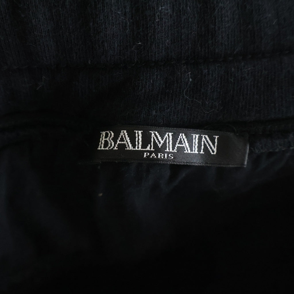 BALMAIN バルマン スウェットバイカーロングパンツ ジョガーパンツ ブラック W7H508 1 J928 BALMAIN(バルマン) スウェットバイカーロングパンツ ジョガーパンツ