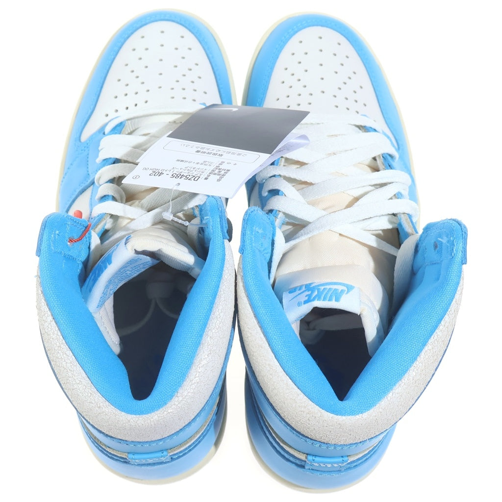NIKE(ナイキ) AIR JORDAN1 RETRO HIGH OG UNC REIMAGINED エアージョーダン1 レトロ UNC リマジンド レザーハイカットスニーカー ホワイト/ブルー US8.5/26.5cm DZ5485-402