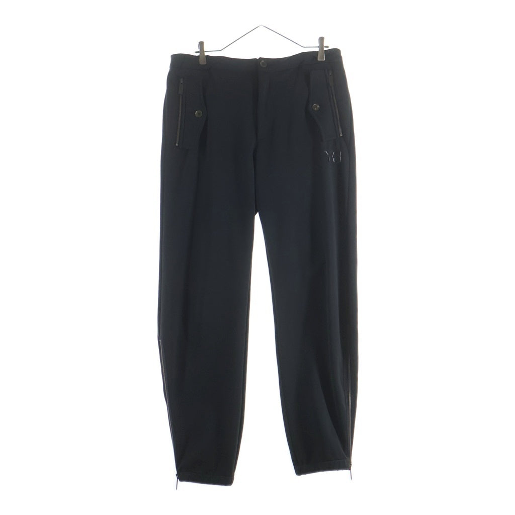 Y-3(ワイスリー) フロントロゴデザイントラックパンツ ジップデザインスウェットパンツ ブラック AN5002