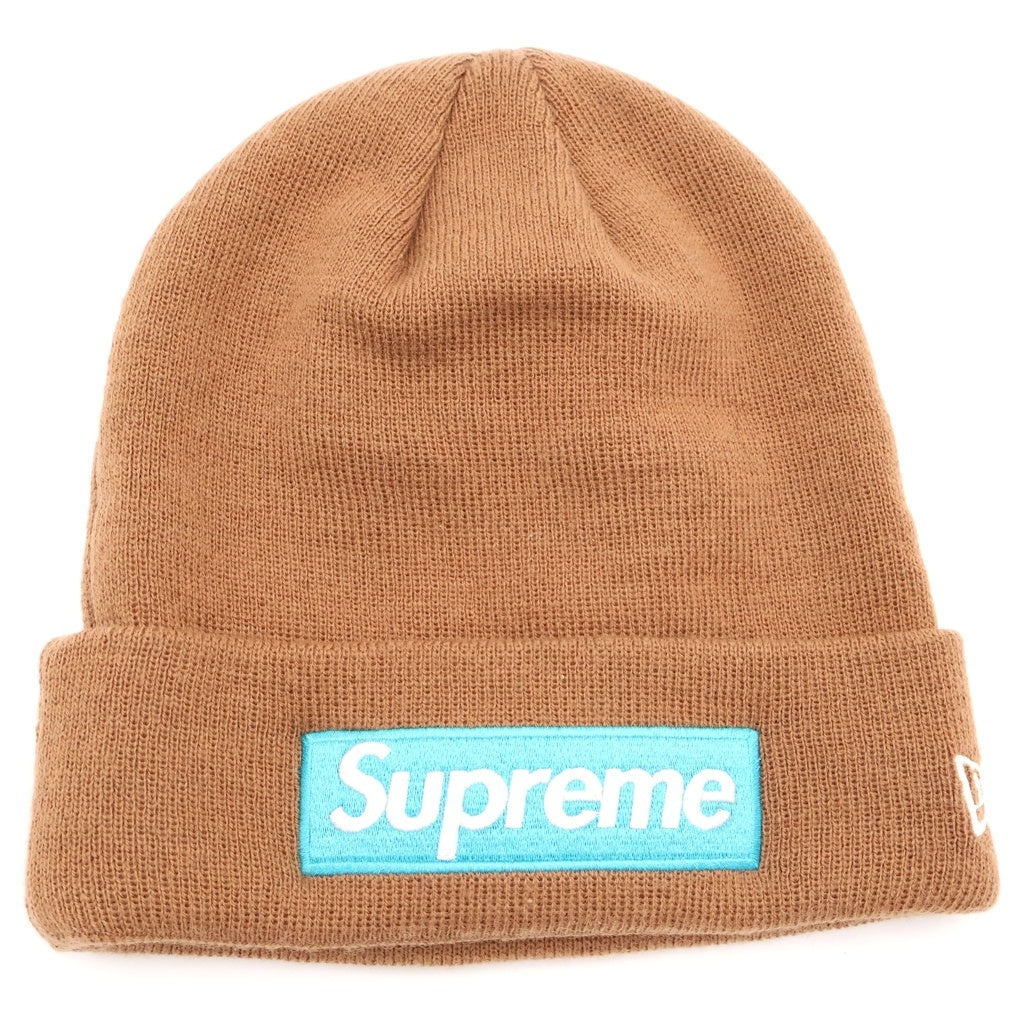 SUPREME(シュプリーム) 18AW ×NEW ERA Box Logo Beanie ニューエラ ボックスロゴビーニー ブラウン/ブルー