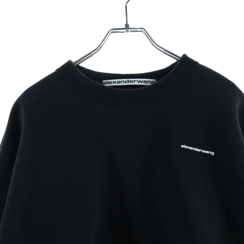 ALEXANDER WANG(アレキサンダーワン) LOGO CREWNECK SWEAT ロゴ クルーネック スウェットトレーナー ブラック UCC2221530