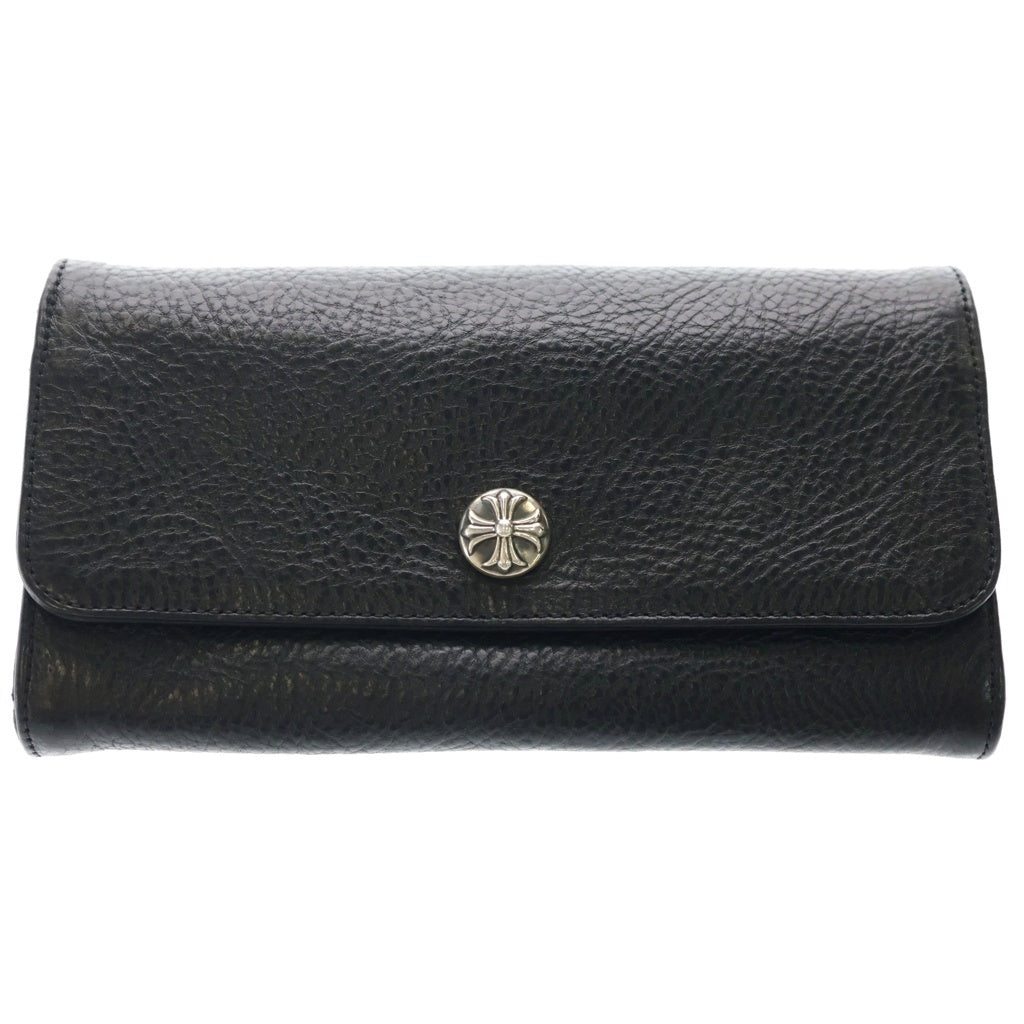 CHROME HEARTS(クロムハーツ) JUDY CROSS BALL ジュディ クロス ボール ボタン レザーウォレット 長財布 ブラック BCA366