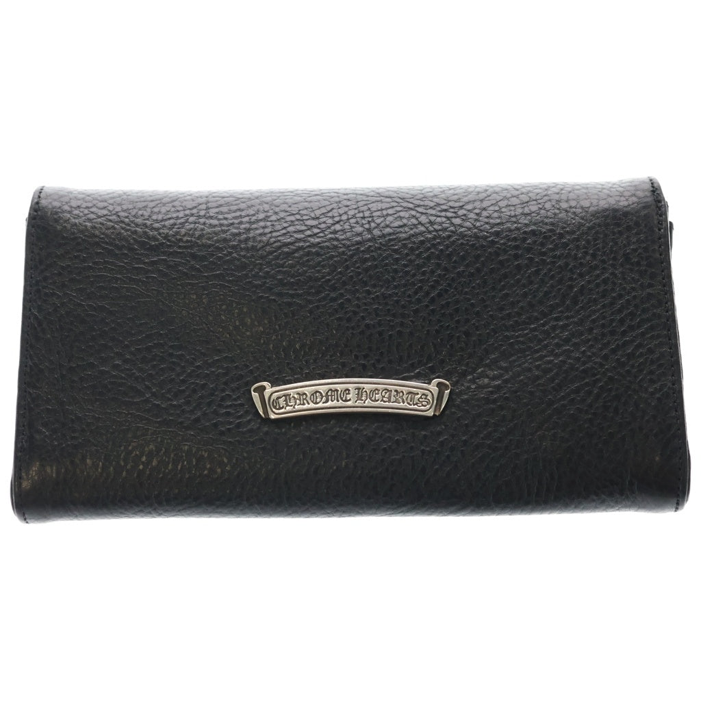 CHROME HEARTS(クロムハーツ) JUDY CROSS BALL ジュディ クロス ボール ボタン レザーウォレット 長財布 ブラック BCA366