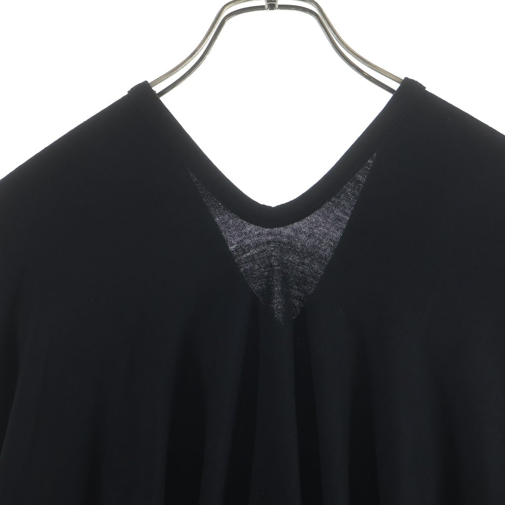LIMI feu(リミフゥ) TUCK V NECK T-SHIRT 半袖Tシャツ カットソー ブラック LO-T25-139 レディース
