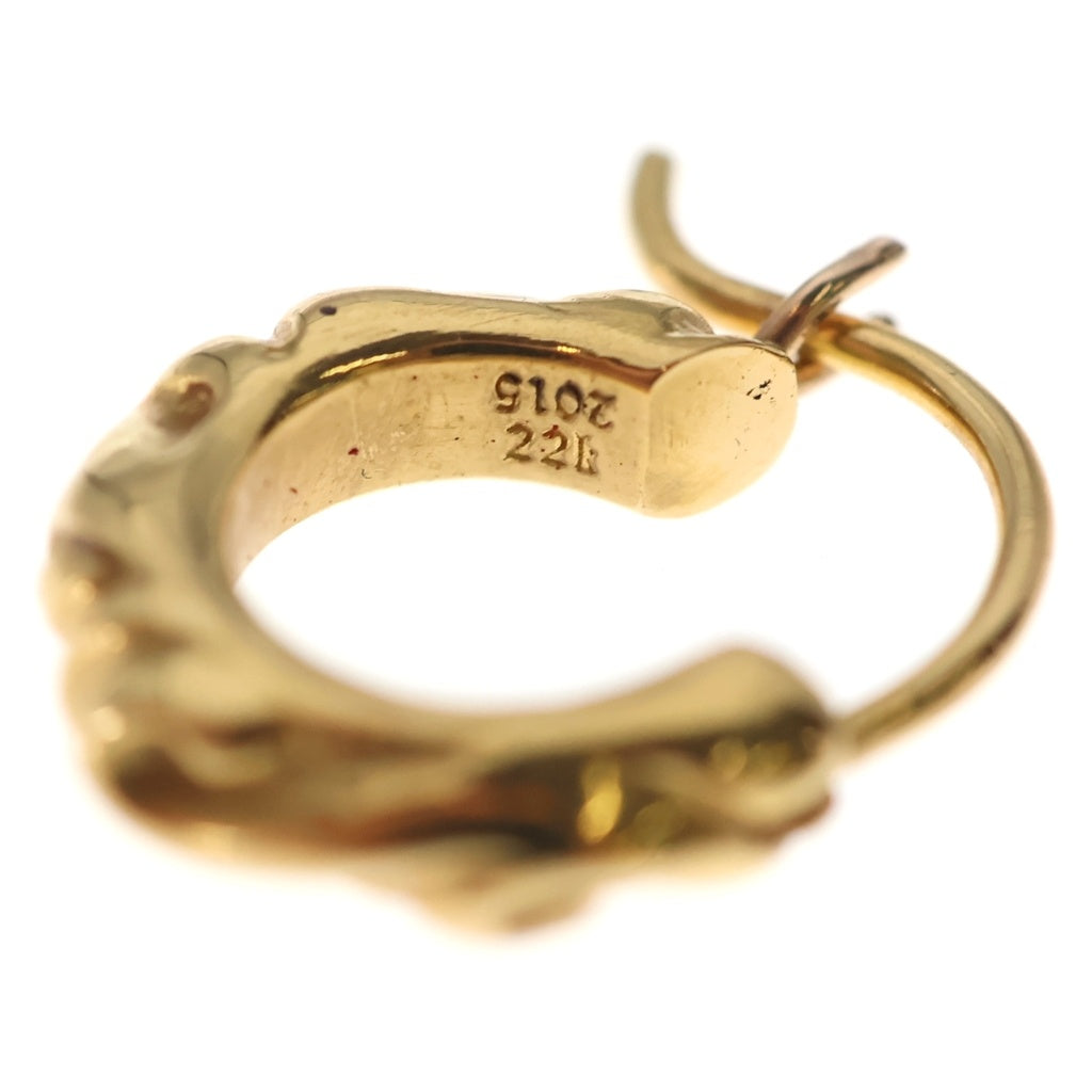 CHROME HEARTS(クロムハーツ) 22K TNY HOOP SCRL タイニースクロールフープピアス ゴールド
