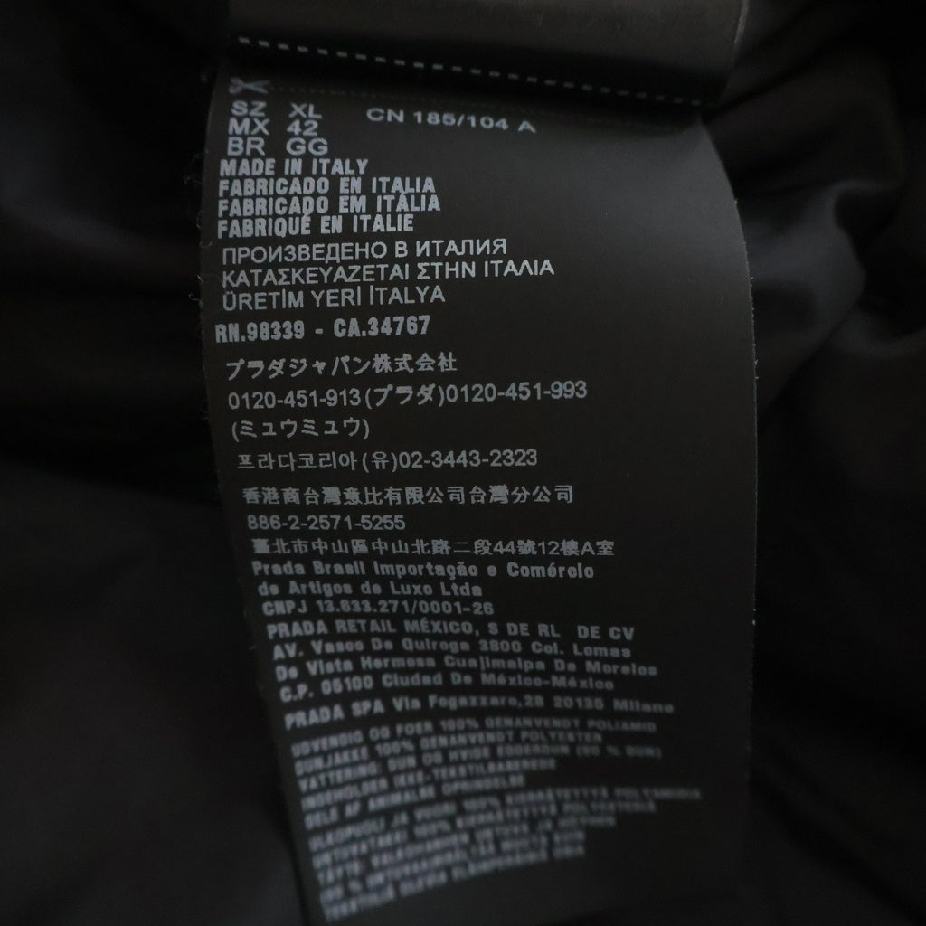 PRADA(プラダ) 21AW フローラル柄 ダウンジャケット トライアングルロゴ中綿ジャケット ブラック/ホワイト SGC025