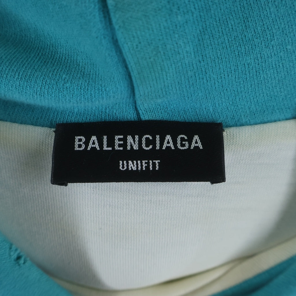 BALENCIAGA(バレンシアガ) 21SS デストロイ加工ロゴミディアムフリース 