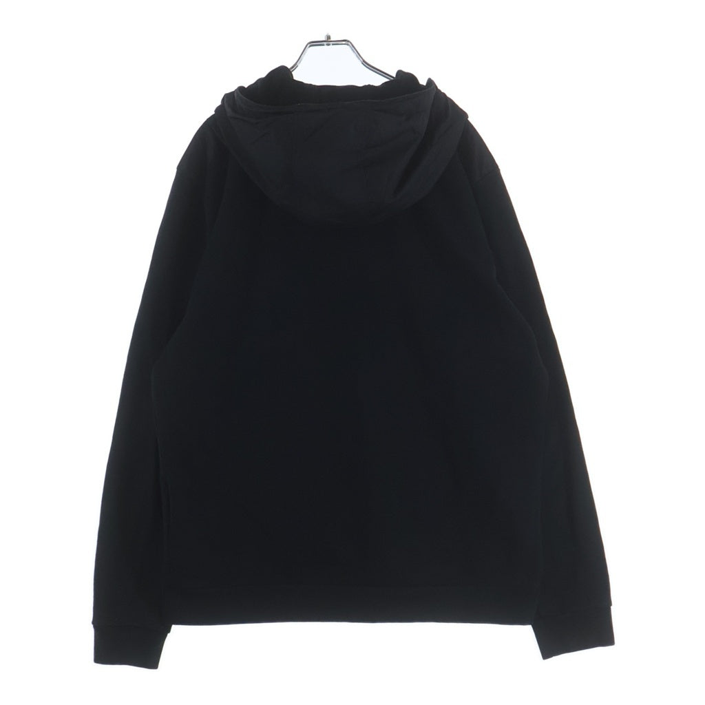 PRADA(プラダ) Cotton Logo Hoodie トライアングルロゴプリントスウェットプルオーバーパーカー ブラック ULJ19A R232