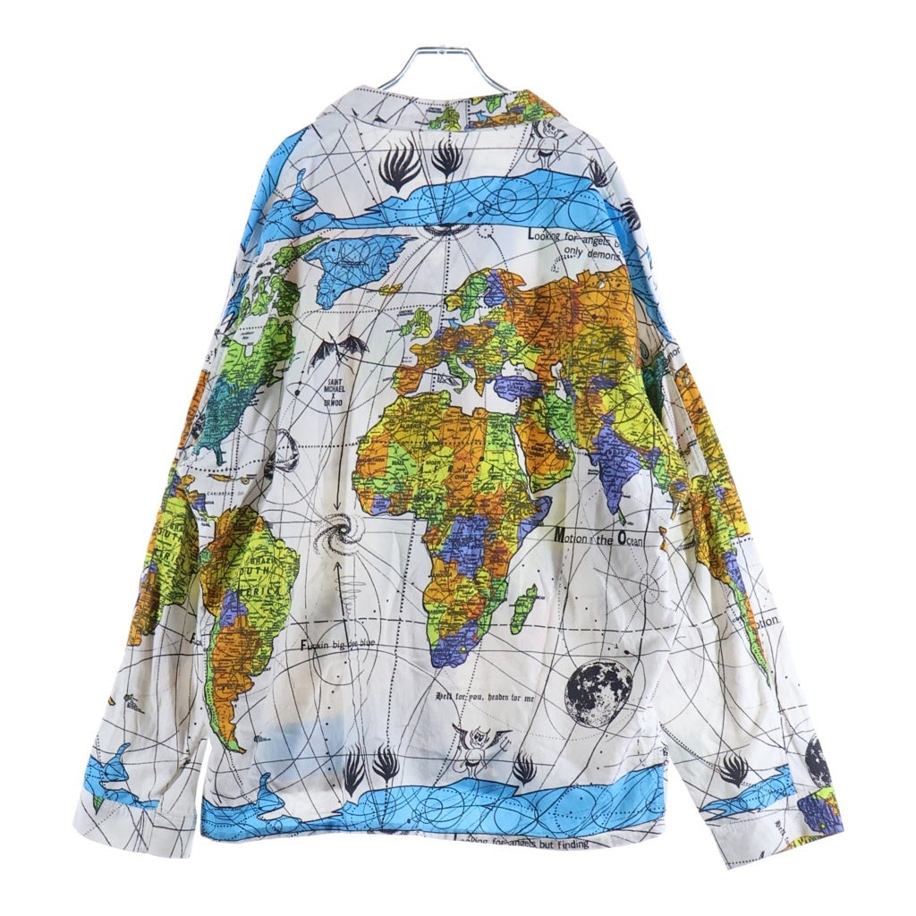 SAINT MICHAEL(セントマイケル) 23SS ×Dr Woo PAJAMA SHIRTS SM-S23-0000-082 ドクターウーコラボ フロントポケット パジャマシャツ 長袖シャツ 総柄 ホワイト