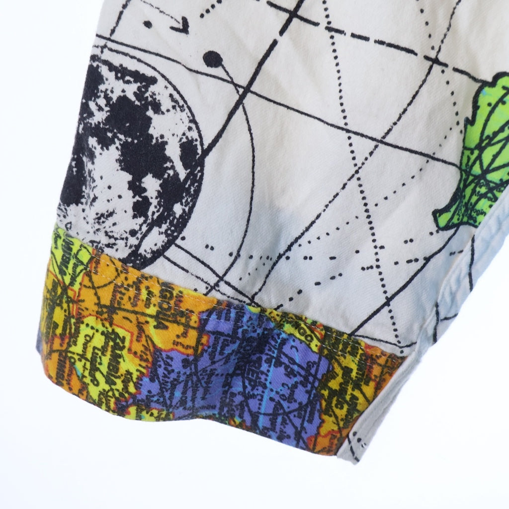 SAINT MICHAEL(セントマイケル) 23SS ×Dr Woo PAJAMA SHIRTS SM-S23-0000-082 ドクターウーコラボ フロントポケット パジャマシャツ 長袖シャツ 総柄 ホワイト