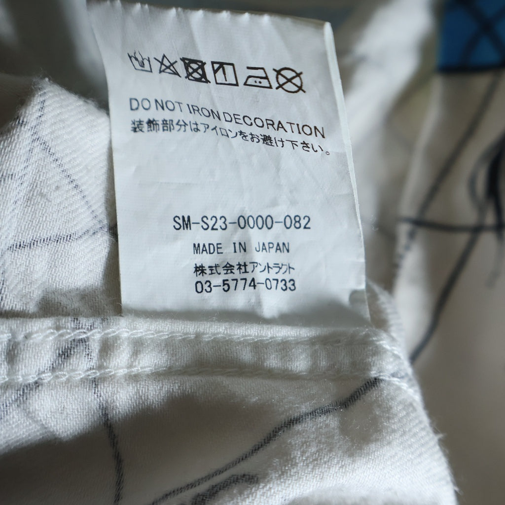 SAINT MICHAEL(セントマイケル) 23SS ×Dr Woo PAJAMA SHIRTS SM-S23-0000-082 ドクターウーコラボ フロントポケット パジャマシャツ 長袖シャツ 総柄 ホワイト