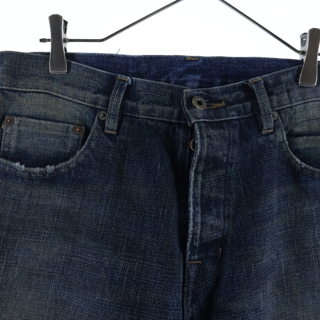 Rick Owens DRKSHDW(リックオウエンス ダークシャドウ) 25AW KURDT IND ヴィンテージ加工 ダメージデニム インディゴ DL02E2399-HVWJP