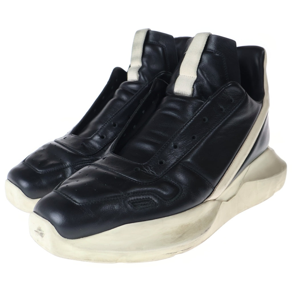 Rick Owens(リックオウエンス) GETH RUNNERS ゲスランナー ローカットレザースニーカー 42 ブラック/ホワイト 02B2814