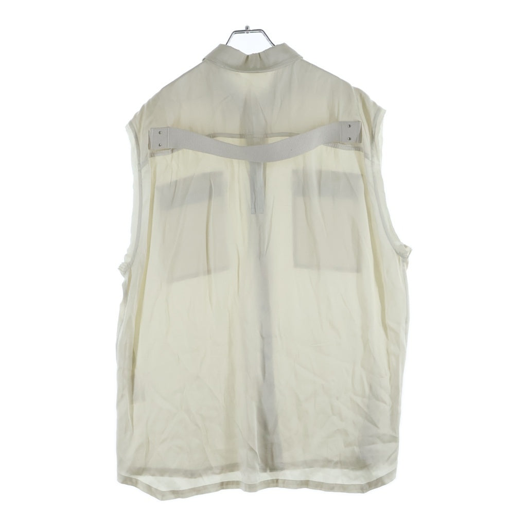 Rick Owens(リックオウエンス) 25SS Jumbo Sleeveless Shirt SCH ジャンボ スリーブレス シルクシャツ アイボリー RR01E5239-SCH