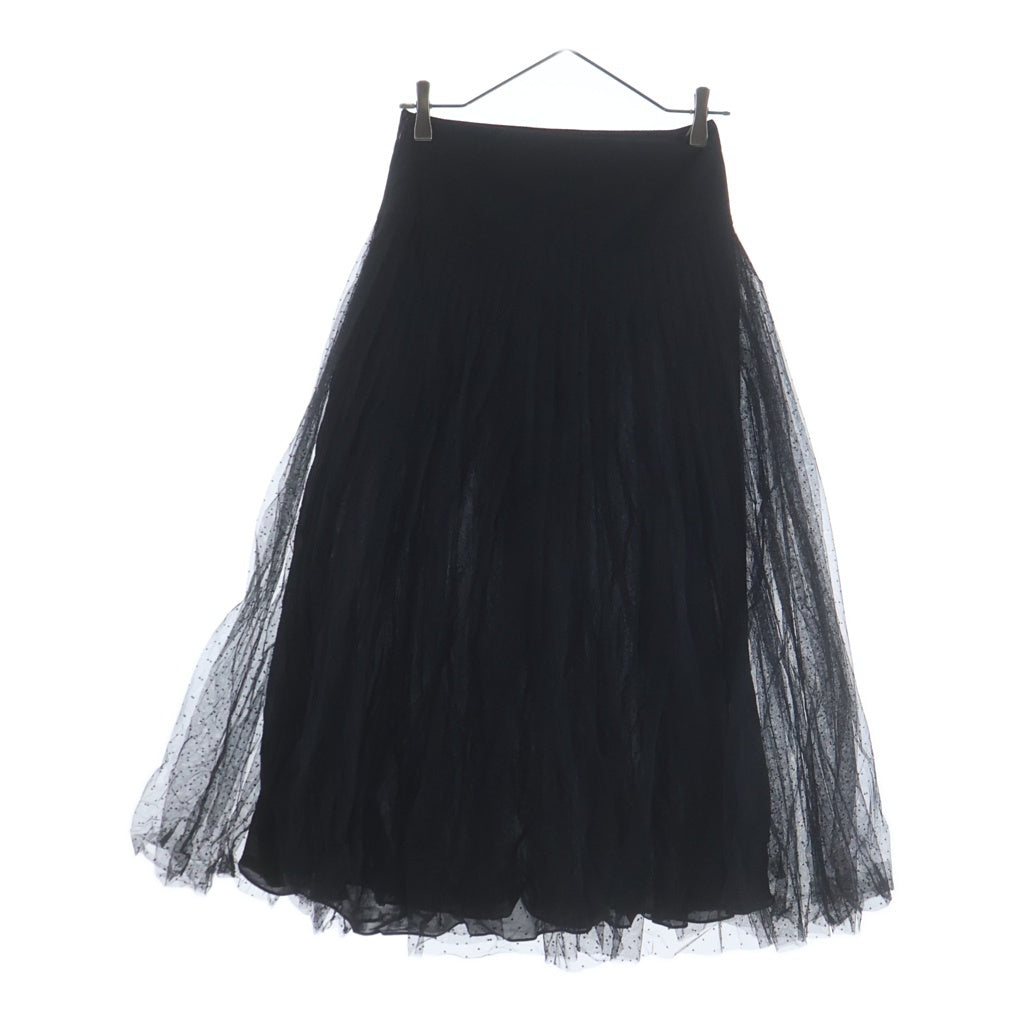 Christian Dior(クリスチャンディオール) ドットプリーツプリュムティチュールナイロンスカート ブラック 841J50A8810 レディース
