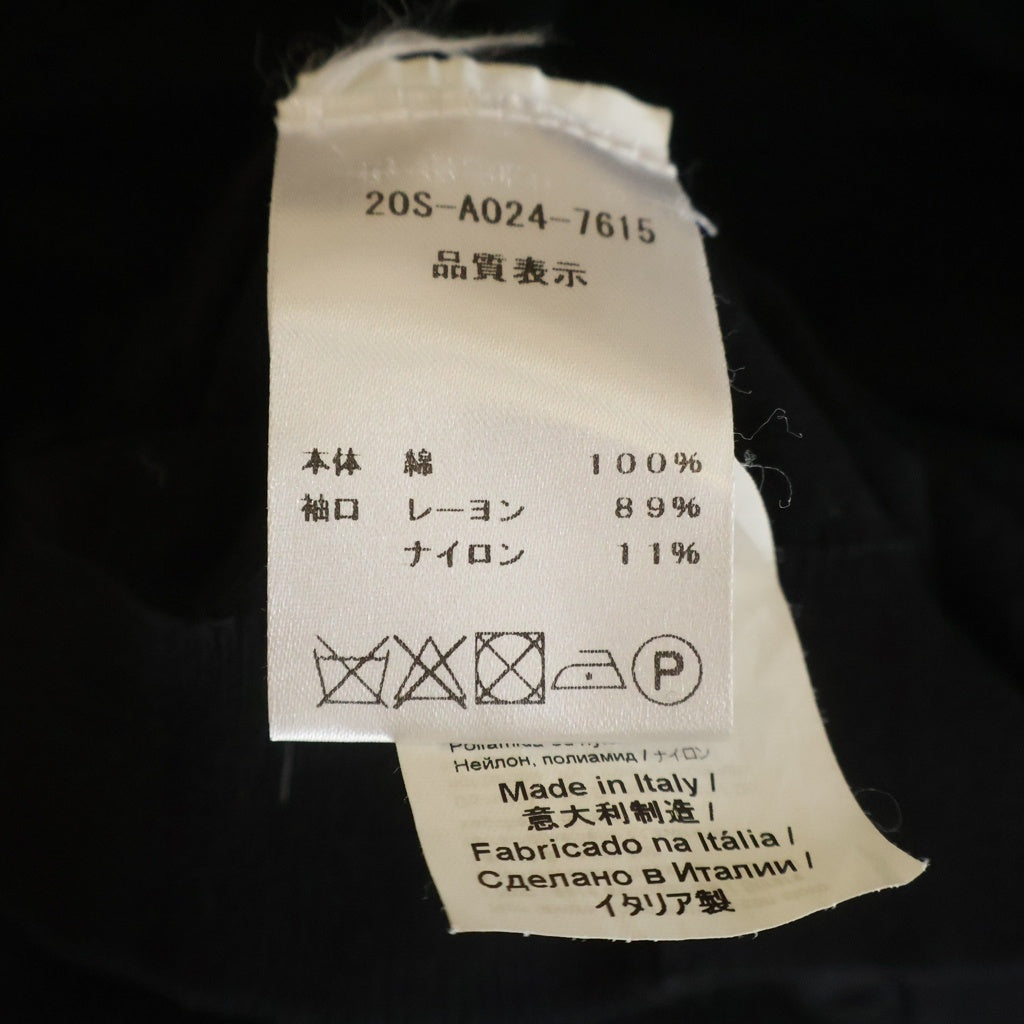 N21 numero ventuno(ヌメロ ヴェントゥーノ) 袖ロゴ クルーネック コットンニット セーター 半袖 38 ブラック/ホワイト 黒 白 20S-A024-7615 レディース