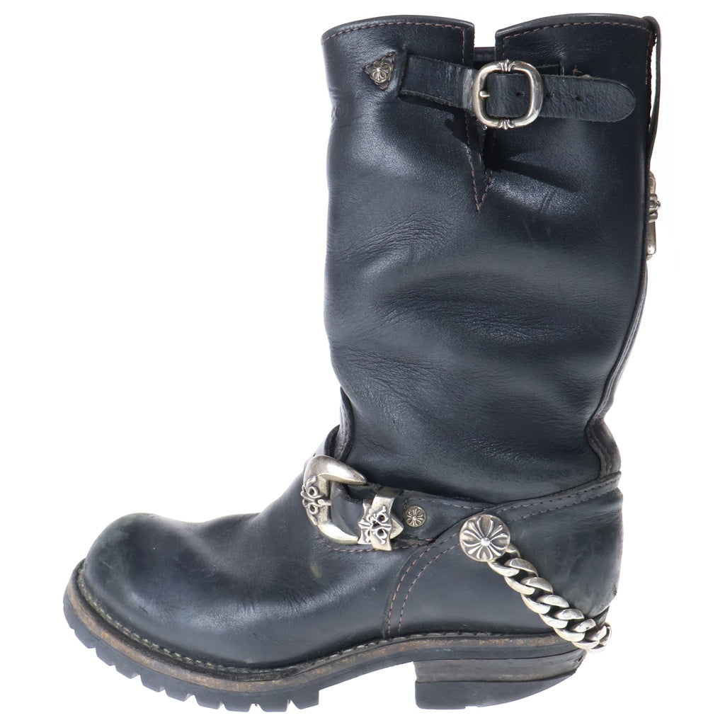 CHROME HEARTS(クロムハーツ) ウエスコ BOSS クラシックチェーン CHクロス エンジニアブーツ ブラック/シルバー