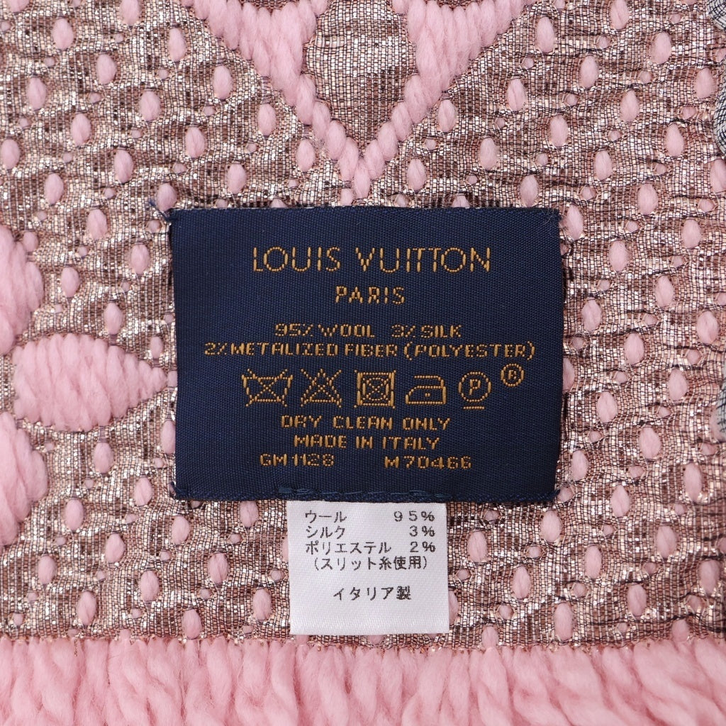 LOUIS VUITTON(ルイヴィトン) モノグラム エシャルプ ロゴマニア シャイン マフラー M70466 ピンク レディース