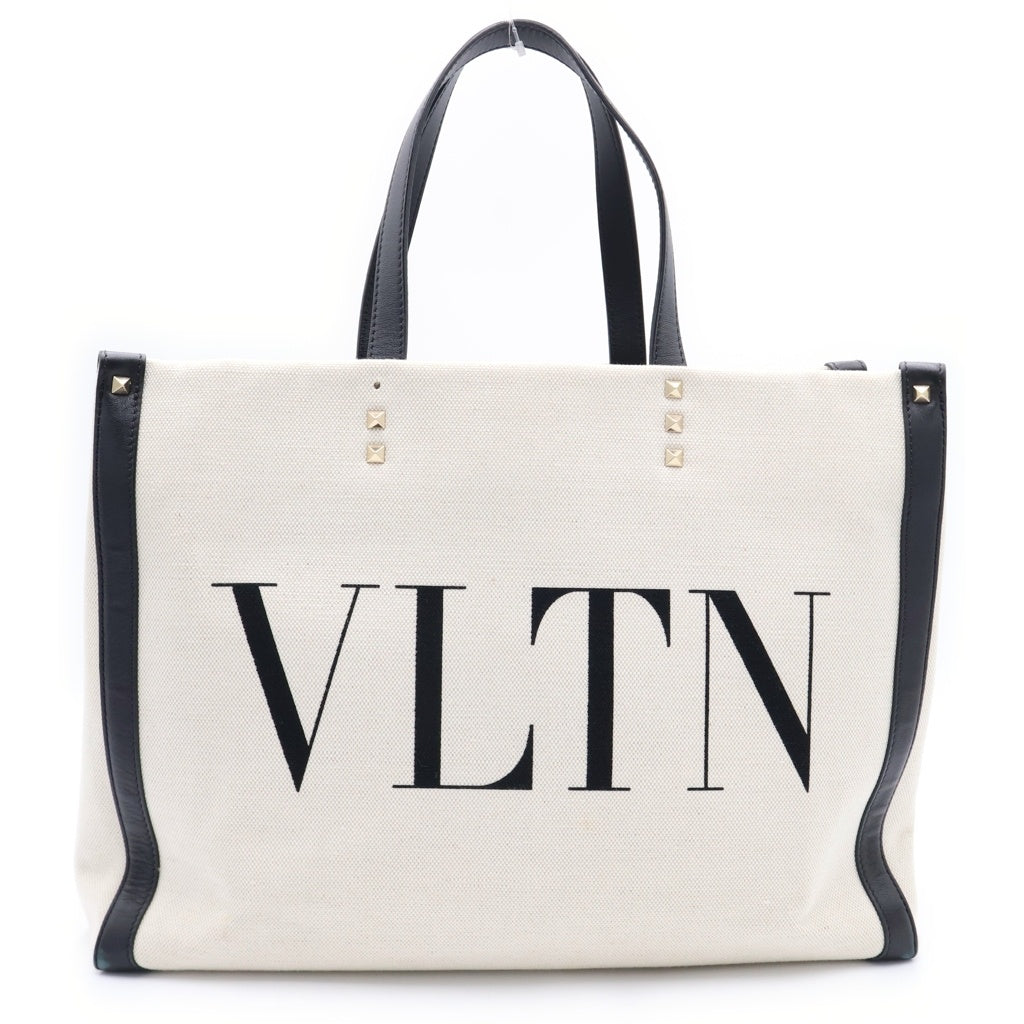 VALENTINO(ヴァレンティノ) VLTNロゴ トートバッグ ベージュ/ブラック レディース