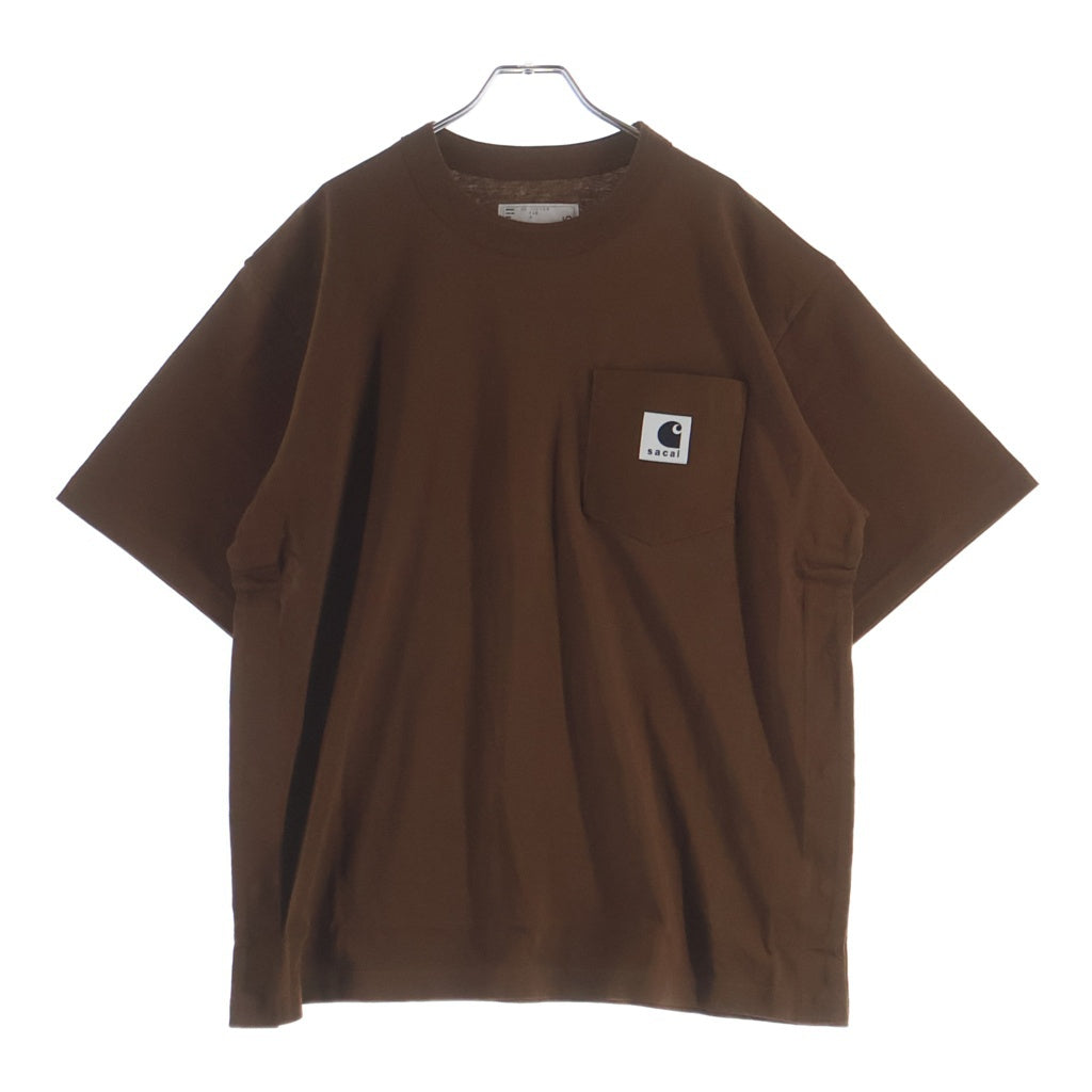 Sacai(サカイ) ×Carhartt フロントロゴ クルーネックTシャツ カットソー ブラウン 25-00995S