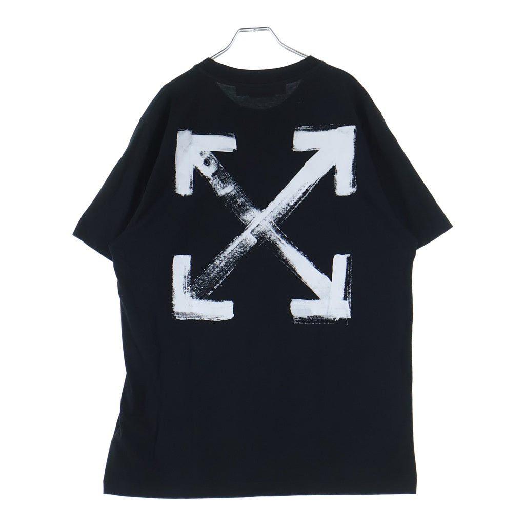 OFF-WHITE(オフホワイト) PURPLE PAINT ARROWS LOGO パープルペイント アローズロゴクルーネック半袖カットソーTシャツ ブラック OMAA027F22JER009