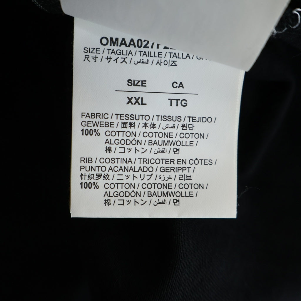 OFF-WHITE(オフホワイト) PURPLE PAINT ARROWS LOGO パープルペイント アローズロゴクルーネック半袖カットソーTシャツ ブラック OMAA027F22JER009