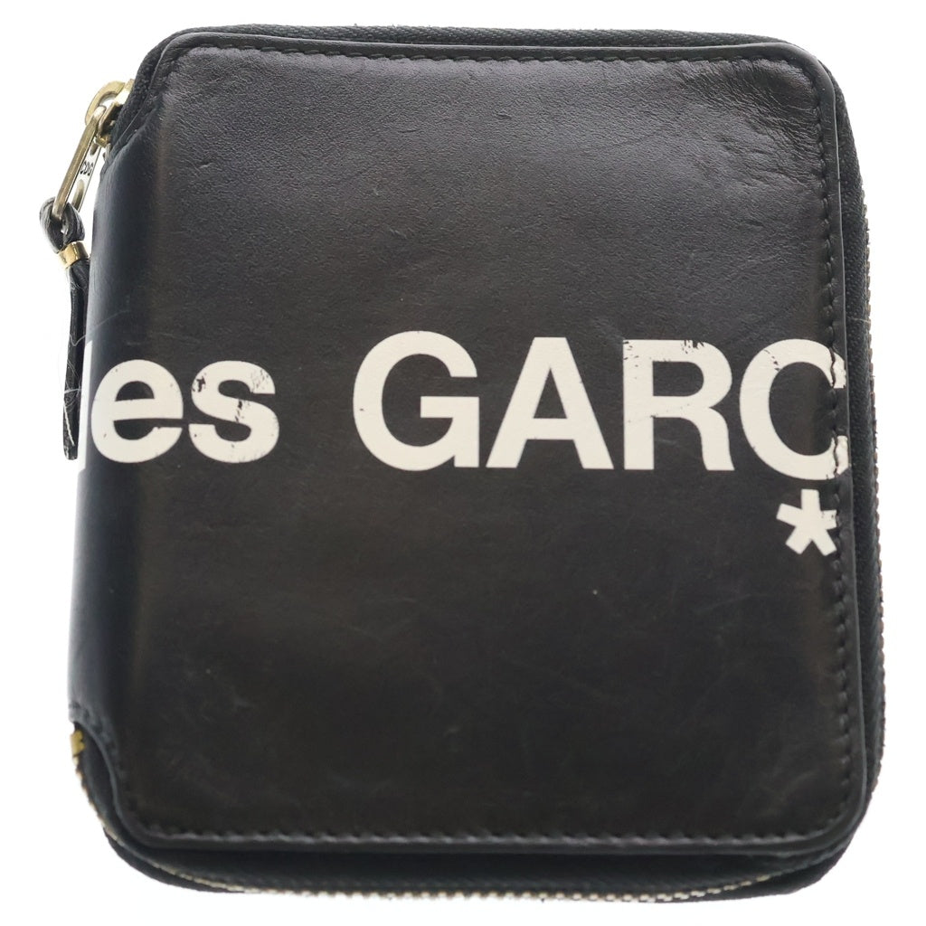 COMME des GARCONS(コムデギャルソン) HUGE LOGO 2つ折りレザーウォレット 財布 ブラック
