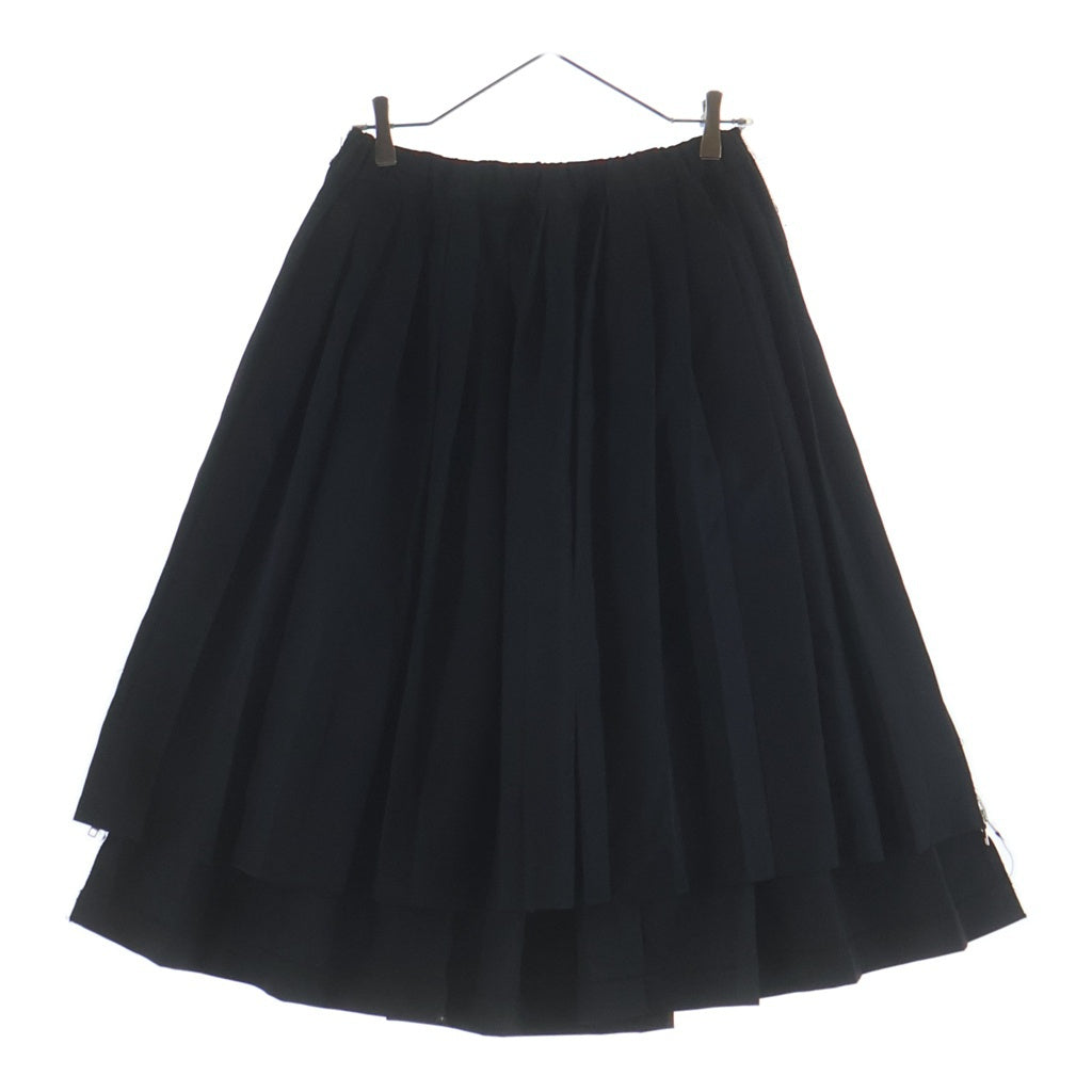 BLACK COMME des GARCONS(ブラックコムデギャルソン) 24AW サイドジップポリ縮絨プリーツスカート レディース ブラック 1N-S012