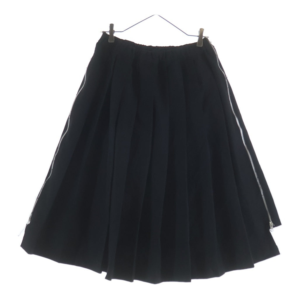 BLACK COMME des GARCONS(ブラックコムデギャルソン) 24AW サイドジップポリ縮絨プリーツスカート レディース ブラック 1N-S012