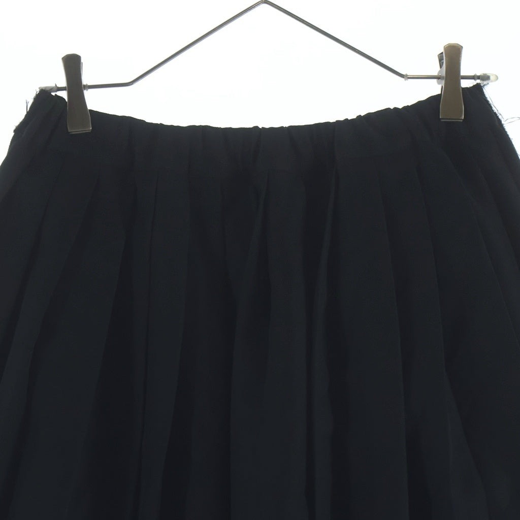 BLACK COMME des GARCONS(ブラックコムデギャルソン) 24AW サイドジップポリ縮絨プリーツスカート レディース ブラック 1N-S012