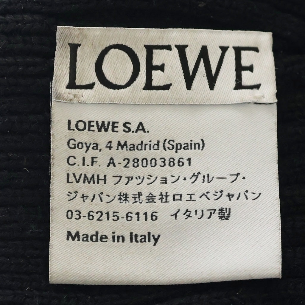 LOEWE(ロエベ) ロゴ刺繍 ウールニットキャップ ブラック F540257X23
