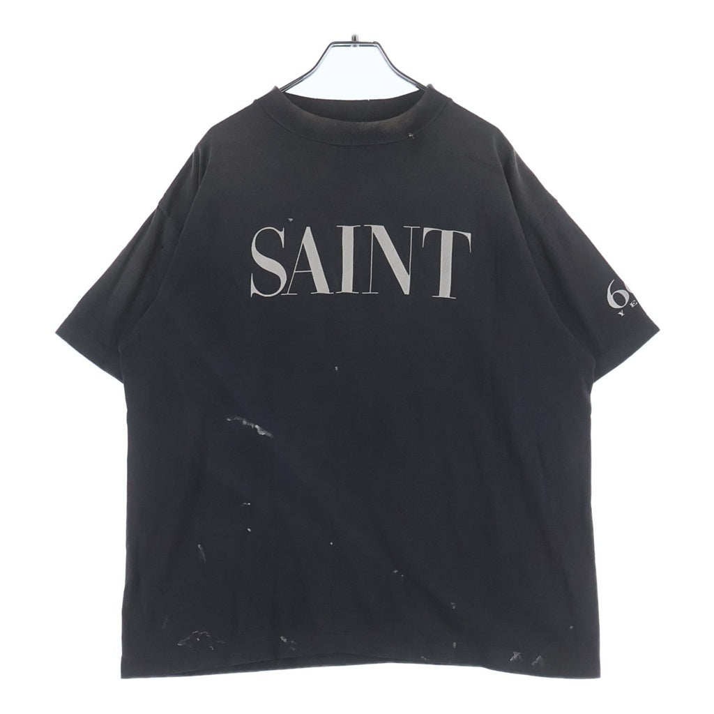 SAINT MICHAEL(セントマイケル) 26SS SAINT666 セイント666 バックプリント クルーネック半袖カットソーTシャツ ブラック SM-MK8-0000-006