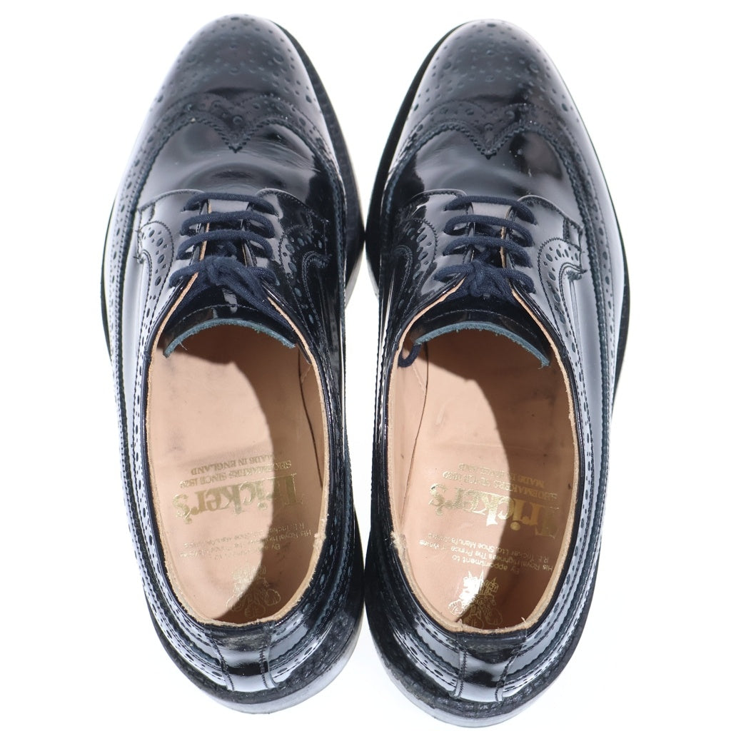 Tricker's ブラック ウィングチップローファー Tricker's(トリッカーズ) ウィングチップ ウェスタンレザーローファー